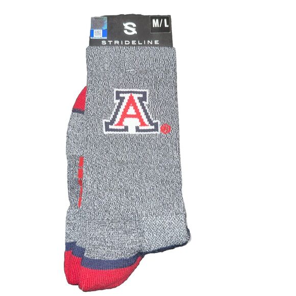 ARIZONA WILDCATS PAIR SOCKS-MEDIUM/LARGE-STRIDELINE-NEW-NCAA - Picture 1 of 2